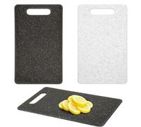 2Pcs Mini Chopping Board, Small Chopping Board Plastic Set, Lightweight Cutting Board for Kitchen, Camping, Bar, Compact Design with Non-Slip Surface, Black and White Colors