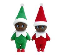 2pcs Mini Christmas Baby Elf Dolls for Girls Boys,Cute Little Elfs Twins Christmas Baby Elves,Small Elf Baby Doll Novelty Toys Tiny Christmas Dolls Elf Accessories for Kids Gift Xmas Stocking Stuffers