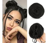 2PCS Mini Clip in Bun Messy Cat Ears Bun Extension Synthetic Donut Wig Accessory Updo Space Bun Pieces for Women Girls