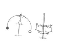 2pcs Mini Desk Weightlifter Balancing Science Balance Desk Decor for Home Office Decompressive Psychology Engaging Swinging Sculpture for Mindfulness and Family Fun
