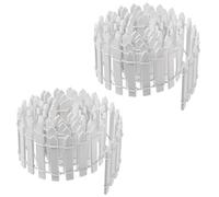 2pcs Mini Fairy Miniature Garden Fence, 34in Long Wooden Decorative Picket, Micro Landscape Little Ornaments for DIY Plant Pot House Home Dollhouse Outdoor Diorama Project(White)