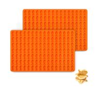 2pcs Mini Fish Silicone Molds, 112 Cavity Fish Mould Tiny Dog Treat Tray Non-Stick Cookie Template for Baking Candy Chocolate Biscuit Cracker Snack Cakes