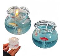 2pcs Mini Fish Tank Candle,Mini Bubble Fish Tank Candle,Cute Scented Candles,Decorative Shaped Candles,Long Lasting Candlestick,Funny Candle Gift for Women,Home Bedroom Decor,Home Fragrance Ornament