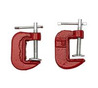 2Pcs Mini G Clamp, 1 Inch Steel Woodworking Clamps with Removable Soft Jaws for DIY Carpentry and Metal Working, Red