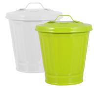2pcs Mini Garbage Can with Lid, Iron Desktop Wastebaskets for Kitchen and Bedroom, Prevents Odor Spreading and Storing Tiny Things, Small Decorative Trash Bins