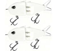 2Pcs Mini Glide Bait for Bass Fishing Slow Sinking Multi-Jointed Hard Body Swimbait with Double Hook Realistic Swimming Action Lure for Freshwater and Saltwater (2pcs)
