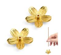 2pcs Mini Gold Cherry Blossom Incense Holder, Decorative Insense-Stick Holder for Aromatherapy, Meditation, Spa, Yoga, Tea Room, Home or Office Decor