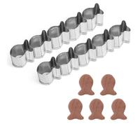 2pcs Mini Goldfish Cracker Cutter, 5 Cavity Stainless Steel Fish-Shaped Mold for Baking Small Animal Cookie Dough Cutter Anti-Stick Design Perfect for Snacks Biscuits