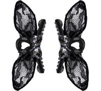 2pcs Mini Hair Claw Clip Rhinestone Bow Hair Claw Bow Side Sparkly Bangs Clips Princess Hair Clips Hair Accessories for Women