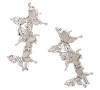 2pcs Mini Hair Clips Stainless Steel Cat Claw for Women, Liquid Imitation Cymophane Side Bang Accessories
