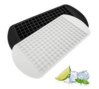 2Pcs Mini Ice Cube Trays, 160 Grids Small Ice Cube Tray Mold, 1x1cm Silicone Ice Cube Tray, Reusable Flexible Mini Ice Cube Trays for Whiskey Cocktails Milk Juice & Baby Food (Black, White)