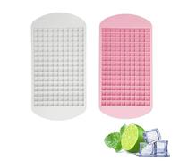 2PCS Mini Ice Cube Trays, Small Ice Cube Tray, 160 Grids Silicone Ice Cube Tray, Reusable Ice-Cube Tool, Ice Cube Mold for Whiskey, Cocktails, Milk and Juice (Pink, White)