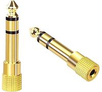 2PCS Mini Jack Adapter, 3.5mm to 6.35mm Audio Jack, 1/8 to 1/4 Inch Plug Stereo Aux Converter, for Electric Keyboard, Mixer, Amplifier, Speaker, Earphone
