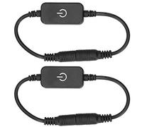 2pcs Mini LED Strip Touch Dimmer 1ft Cord Single Colour Dimming On Off Switch Controller DC 12V-24V