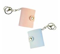 2Pcs Mini Photo Album, Small Photo Book Keyring, Photo Album Scrapbook Keyring Keyring Pockets Photo Key Accessories for Family Couples Small Photo Album Holder Keychain with Split Ring