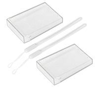 2PCS Mini Picture Frames, 2x3 Inch Photo Holder Storage Case for Instant Camera Film, Protective Box with Wrist Lanyard, Postcard Display Organizer, 3-Inch Transparen Pouch Accessories (Glitter Clear)