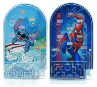 2Pcs Mini Pinball Games 16cm - Disney Stitch & Spiderman Handheld Travel Toys for Kids 4+ Years, Retro Arcade Pocket Money Toys, Party Bag Fillers, Stocking Stuffers