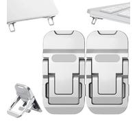 2PCS Mini Portable Laptop Stand, Reversible Keyboard Lifting Legs, Zinc Alloy Keyboard Stand with 2 Adjustable Angles,Laptop Stand for MacBook, Dell, HP and Other 10-16 Inch Laptops (Silver)