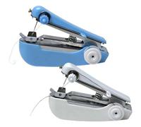 2pcs Mini Sewing Machine, Portable Cordless Repair Tool | Metal and Plastic Build, Anti Skid Base, Works on Thick and Thin Fabrics, for Travel Beginners