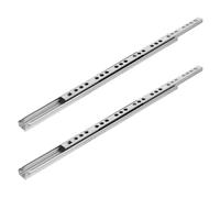 2pcs Mini Short Drawer Slides Full Extension Side Mount Silver | Cold Rolled Steel, Dual Direction Ball Bearing Mechanism, Narrow Two-section Design, for Cabinets, Dressers and Nightstands