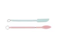 2PCS Mini Silicone Spatula Set, Retractable Jar Scraper and Silicone Make Up Spoon, Small Telescopic Bottle Spatula for Cooking and Make Up