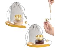 2PCS Mini singing bowl set, suitable for yoga, meditation and relaxation, mindfulness, chakra healing,Creates Beautiful Sound for Healing, Meditation & Relaxation, Gift for Men and Women (Mini size)
