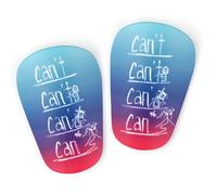 2pcs Mini Soccer Shin Guards, 3.15x1.97 Inch Letter Style Extra Small Shin Guards Football Shin Pads Protective Shin Guards for Kids Teens Adults Boys Girls (Gradient Blue)