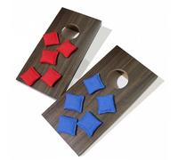 2PCS Mini Tabletop Cornhole Board Game - Wooden Desktop Bean Bag Toss Game with 8 Bean Bags, Portable Travel Cornhole Board Set for Home, Office Desk, Family Game Night and Party Favors - KatchOn