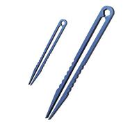 2PCS Mini Titanium Tweezers, Portable, Cosmetic Beauty, Small Pick-Up, Outdoor EDC (Blue)