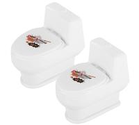 2Pcs Mini Toilet, Prank Toys with 3D Poo Emoticon, 4 Inch Water Toys, Funny Shoot the Poop Game for Kids