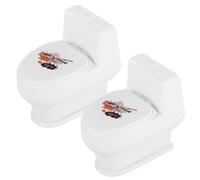 2Pcs Mini Toilet, Prank Toys with 3D Poo Emoticon, 4 Inch Water Toys, Funny Shoot the Poop Game for KidsMini Toilet