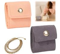 2PCS Mini Travel Jewelry Bag,Jewellery Pouches Snap Button,Foldable Travel Jewellery Organiser bag,Multifunctional Travel Jewelry Bag,Portable Jewellery Storage for Rings and Earrings,pink+grey