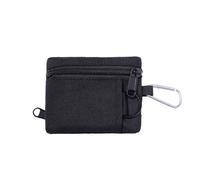2PCS Mini Wallet Men's EDC Molle Pouch Portable Key Card Case Coin Purse Hunting Bag Zipper Pack Multifunctional Bag(Black)