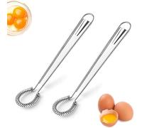 2Pcs Mini Whisks Stainless Steel Whisk Set Kitchen Small Wisk Balloon Spring Coil Wire Tiny Whisks Manual Hand Whisker for Cooking, Whisking, Blending, Beating, Stirring