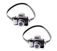 2Pcs Miniature Camera 1:4 Scale Mini Camera Prop Mini Camera Ornament Vintage Camera Model Digital Camera Mini Decoration Accessories Photography Props