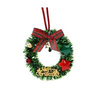 2pcs Miniature Christmas Wreath with Bow Bell Small Hanging Decorative for Dollhouse Door Windows Party Decoration 5 Styles wreath