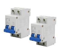 2Pcs Miniature Circuit Breaker, 2 Pole 6A 400V Low-Voltage Circuit Breaker DIN Rail Mount AC Disconnect Switch Residential DZ47-63 C6