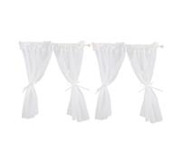 2pcs Miniature Doll House Curtains Lace Curtains Tiny Homes Dollhouse Miniature Lace Window Decor Tiny House Lace Curtain Accessory Tiny House Window Drapes White Cloth