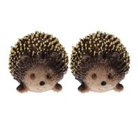 2Pcs Miniature Hedgehog Figures - Tiny Plastic Hedgehogs for Outdoor Decoration, Fairy Garden Accessories, Ideal for Plant Pots and Balcony Decor