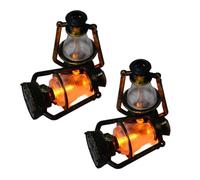 2Pcs Miniature Lamps for Dollhouse,Doll House Miniature Retro Oil Lantern Dollhouse Accessories Scene Ornaments Dollhouse Miniature Scene Model Hurricane Lantern Kerosene Lamp
