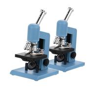 2Pcs Miniature Microscope Blue DIY Dollhouse Lab Tools High Resolution Magnification for Stem Science Kit for Creativity and Exploration