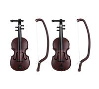 2Pcs Miniature Violin, Tiny Violin Mini Musical Instrument, Miniature Model Dollhouse, Furniture Crafts Ornament for Dollhouse Fairy Garden Decoration