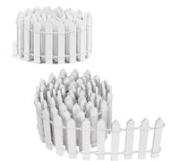 2pcs Miniature Wooden Fence White Mini Wooden Borders 90 x 5 cm Miniature Fence for Micro Landscape Doll House Flower Pot Fairy Garden Decoration, DIY Diorama Project, Dollhouse, Plant Pot