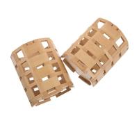 2pcs Minimalist Bamboo Pencil Holder with Hollow Craft for Office Desk