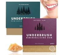 2PCS Mint Teeth Cleaning Gum,Organic Portable Teeth Cleaning Gum,Underbrush Remineralizing Chewing Gum,Long Lasting Chewing Gum for Teeth,All Natural Freshen Breath G/um#Frankincense + Raspberry