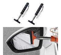 2Pcs Mirror Cleaner, Window Cleaner, Retractable Automotive Rearview Mirror Wipers, Car Side Mirrors Car Windows Windshields, Portable Car Accessories For Rainy Foggy Weather (Black)
