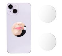2pcs Mirror Decal for Smartphone, Stick-on Make up Mirror Back of Phone Charm Adhesive Acrylic Mirror Sticker for Phone Case (Round)