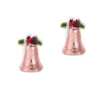 2pcs Mirror Glass Bell Ornament with Disco Ball Design