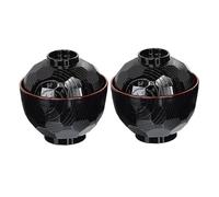 2PCS Miso Soup Bowls Traditional Japanese Bowls Lightweight Rice Bowls with Lid Food Grade Plastic Black and Red Ramen Bowl for Serving Rice Noodle Japanese Soup Bowls Japanese Rice Bowls Ramen Bowl
