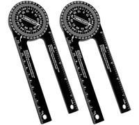 2Pcs Miter Saw Protractor 7.8 Inch Aluminum Alloy Angle Finder Tool with 360° Rotation Featuring Precision Engraved Scales for Woodworking Carpenters